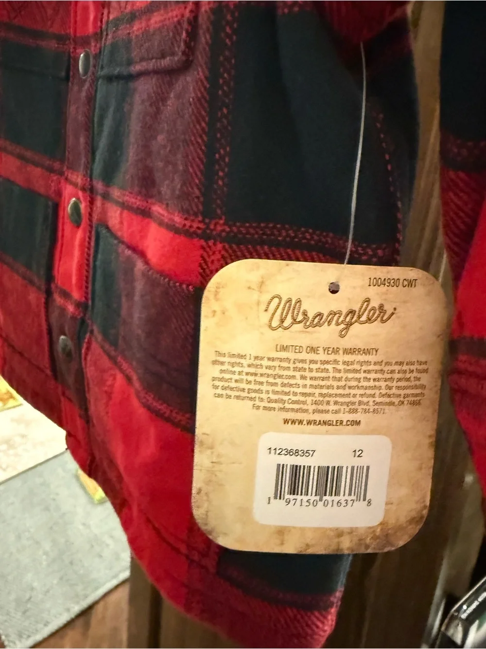 Wrangler Red and Black Plaid Toddler Shirt Jacket